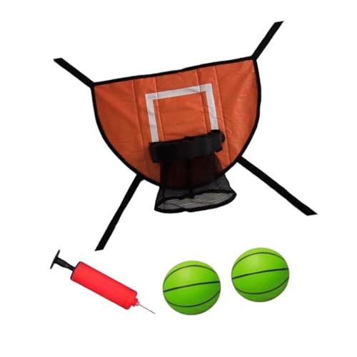 MotiveTech Mini Basketballkorb für Trampolin, Basketballrahmen, Einfache Installation, Zielspiel, Leichtes Baseboard, Trampolinzubehör, orange von MotiveTech