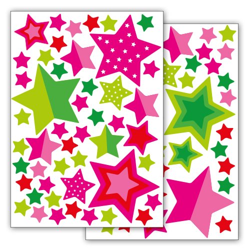 Motoking Fahrradaufkleber Sterne und Sternchen 89 Aufkleber im Sticker Set von Motoking