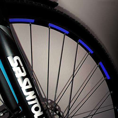 Motoking Fahrrad-Reflektorenaufkleber - Dunkelblau - 26 Aufkleber im Set - Breite: 7 mm - reflektierende Felgenaufkleber für Trekkingbike-, Fahrradfelgen & mehr von Motoking