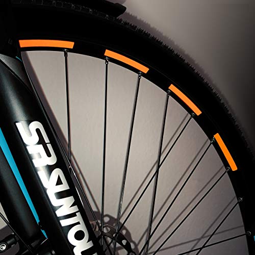 Motoking Fahrrad-Reflektorenaufkleber - Orange - 26 Aufkleber im Set - Breite: 7 mm - reflektierende Felgenaufkleber für Trekkingbike-, Fahrradfelgen & mehr von Motoking