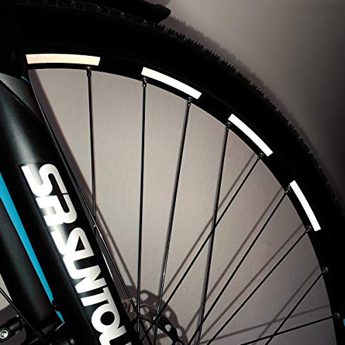 Motoking Fahrrad-Reflektorenaufkleber - Schwarz - 26 Aufkleber im Set - Breite: 7 mm - reflektierende Felgenaufkleber für Trekkingbike-, Fahrradfelgen & mehr von Motoking
