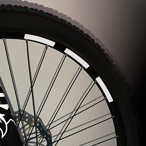 Motoking Fahrrad-Reflektorenaufkleber mit Waben-Reflex-Optik - Weiß - 22 Aufkleber im Set - Breite: 10 mm - reflektierende Felgenaufkleber für Mountainbike-, Fahrradfelgen & mehr von Motoking