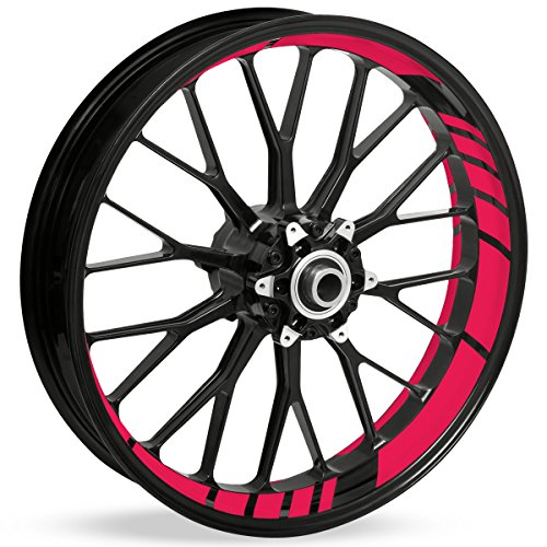 Motoking Felgenbettaufkleber im GP Design - Komplettset für 16" bis 19" - Farbe & Breite wählbar von Motoking