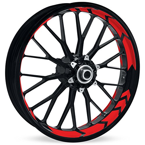 Motoking Felgenbettaufkleber im Racing Arrow Design - Komplettset für 16" bis 19" - Farbe & Breite wählbar von Motoking