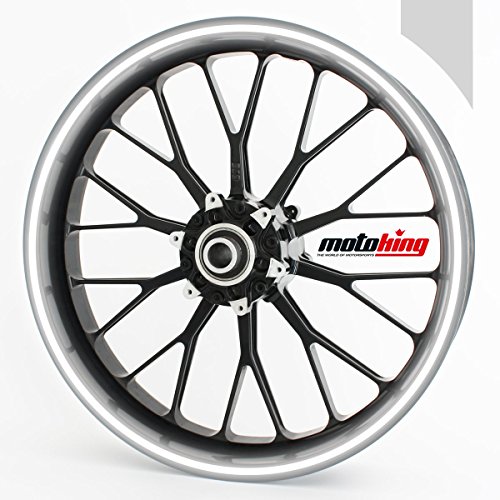 Motoking Felgenrandaufkleber 360° REFLEKTIEREND/ganzer Kreis/für 15" bis 18" / 6 mm/REFLEKTIEREND WEIß von Motoking