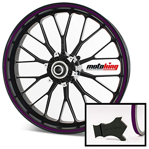 Motoking Felgenrandaufkleber mit Montagetool für Ihr Motorrad / 6 mm/für 10" bis 25" / Farbe wählbar - Violett glänzend von Motoking