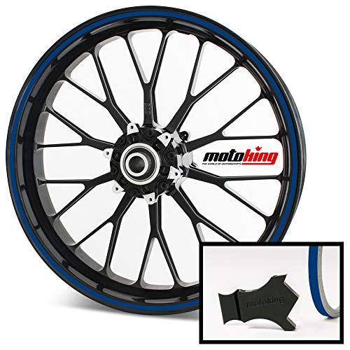 Motoking Felgenrandaufkleber mit Montagetool für Ihr Motorrad / 6 mm/für 10" bis 25" / Farbe wählbar - Dunkelblau glänzend von Motoking