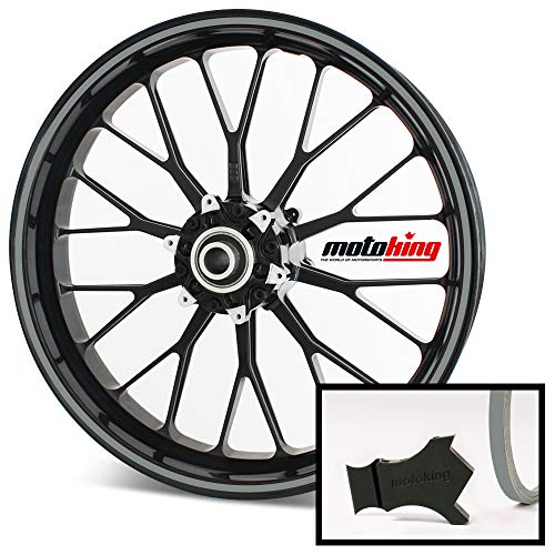 Motoking Felgenrandaufkleber mit Montagetool für Ihr Motorrad / 6 mm/für 10" bis 25" / Farbe wählbar - Mausgrau glänzend von Motoking