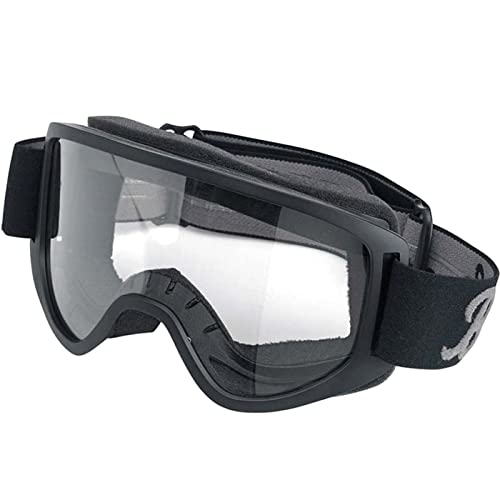 Goggle Biltwell Moto 2.0 Skript Brille Schwarz Linse Transparent Elastisches Band Café Racer Biker von Biltwell