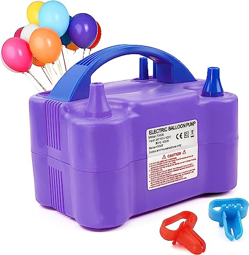 Motorenbau Luftballonpumpe elektrische Ballonpumpe doppeldüse für Latexballons, elektrische ballonpumpe 220V 600W für Partys, Hochzeiten (Lila) von Motorenbau