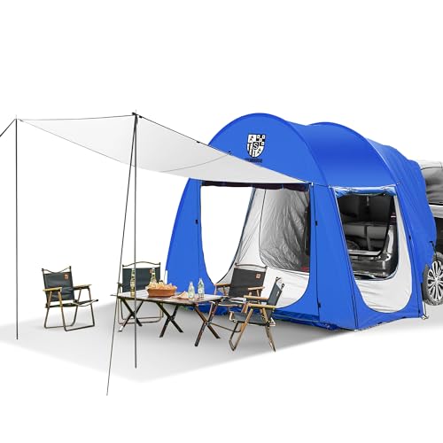Vielseitiges SUV-Campingzelt mit geräumiger Markise, 4000 mm wasserdichter Autounterstand, für bis zu 4 Personen – unverzichtbares Camping-Zubehör, einfache Einrichtung für Rucksackreisen, Reisen, von Motovecor