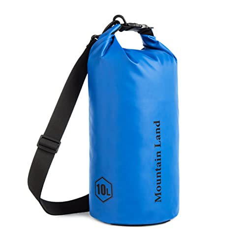 Mountain Land Dry Bag wasserdichte Tasche 10L/20L/30L/40L Wasserdicht Packsack mit Innentasche mit Reißverschluss für Kajak Boot Angeln Rafting Schwimmen Wassersport Treiben Dunkelblau 10L von Mountain Land