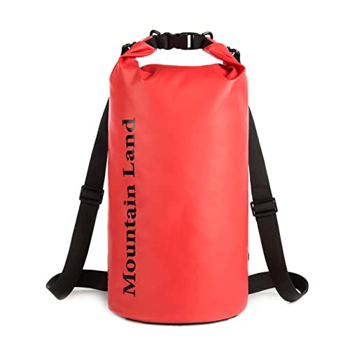 Mountain Land Dry Bag wasserdichte Tasche10L/20L/30L/40L Wasserdicht Packsack mit Innentasche mit Reißverschluss für Kajak Boot Angeln Rafting Schwimmen Wassersport Treiben Rot 20L von Mountain Land