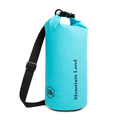 Mountain Land Dry Bag wasserdichte Tasche 10L Wasserdicht Packsack mit Innentasche mit Reißverschluss für Kajak Boot Angeln Rafting Schwimmen Wassersport Treiben 10L Blue von Mountain Land