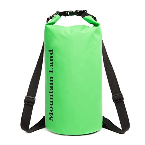 Mountain Land Dry Bag wasserdichte Tasche 20L Wasserdicht Packsack mit Innentasche mit Reißverschluss für Kajak Boot Angeln Rafting Schwimmen Wassersport Treiben 20L Green von Mountain Land