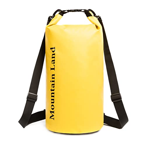 Mountain Land Dry Bag wasserdichte Tasche 40L Wasserdicht Packsack mit Innentasche mit Reißverschluss für Kajak Boot Angeln Rafting Schwimmen Wassersport Treiben 40L Yellow von Mountain Land