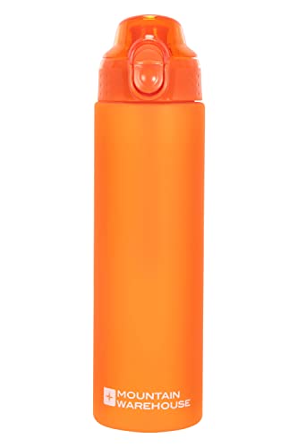 Mountain Warehouse BPA-freie Trinkflasche mit Druck-Deckel - 700 ml sichere Trinkflasche, auslaufsicherer Deckel, widerverwendbar, Bissventil, leicht - für Sport, Schule Orange Einheitsgröße von Mountain Warehouse