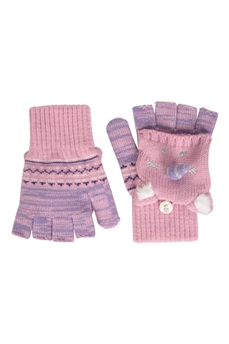 Mountain Warehouse Character Gestrickte Kinderhandschuhe - leichte, warme und kuschelige Handschuhe für Mädchen und Jungen - ideal für Winter, Outdoor, Reisen Lila Einheitsgröße von Mountain Warehouse