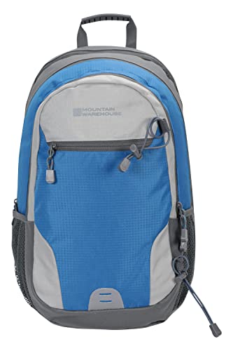 Mountain Warehouse Merlin Rucksack - 30 Liter - Reflektierende Details, gepolsterter Airmesh-Rücken, Laptop-Fach - Für Radfahren, Reisen, Rucksackreisen, Camping, Frühling Blau Einheitsgröße von Mountain Warehouse