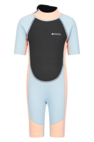 Mountain Warehouse Shorty Neoprenanzug Junior für Kinder - 2,5 mm, Kinder-Schwimmanzug für Jungen und Mädchen, Flatlock-Nähte, Wetsuit, Verstellbarer Hals, zum Surfen Rosenquarz 11-12 Jahre von Mountain Warehouse