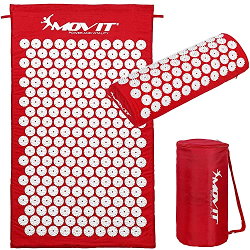 MOVIT® Akupressurmatte, Modell »TUINA« (75x44x2,5cm) inkl. Kissen & Tasche, schadstoffgeprüft, Bezug 100% Baumwolle, rot, Massagematte von MOVIT