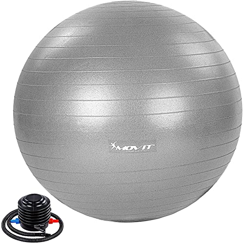 MOVIT® Gymnastikball »Dynamic Ball« inkl. Pumpe, 55 cm, Silber, Maximalbelastbarkeit bis 500kg, berstsicher, Fitness-Ball, Sitzball, Yogaball, Pilates-Ball, Balance von MOVIT