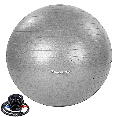 MOVIT® Gymnastikball »Dynamic Ball« inkl. Pumpe, 65 cm, Silber, Maximalbelastbarkeit bis 500kg, berstsicher, Fitness-Ball, Sitzball, Yogaball, Pilates-Ball, Balance von MOVIT