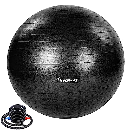 MOVIT® Gymnastikball »Dynamic Ball« inkl. Pumpe, 65 cm, schwarz, Maximalbelastbarkeit bis 500kg, berstsicher, Fitness-Ball, Sitzball, Yogaball, Pilates-Ball, Balance von MOVIT