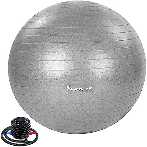 MOVIT® Gymnastikball »Dynamic Ball« inkl. Pumpe, 85 cm, Silber, Maximalbelastbarkeit bis 500kg, berstsicher, Fitness-Ball, Sitzball, Yogaball, Pilates-Ball, Balance von MOVIT