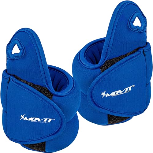 MOVIT 2er Set Neopren Gewichtsmanschetten mit Daumenschlaufen, 2x 1,5 kg, blau von MOVIT