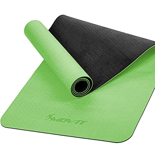 MOVIT Gymnastikmatte, Yogamatte, hautfreundlich und rutschfest, 190 x 100cm, Stärke 0,6cm, Hell-grün von MOVIT