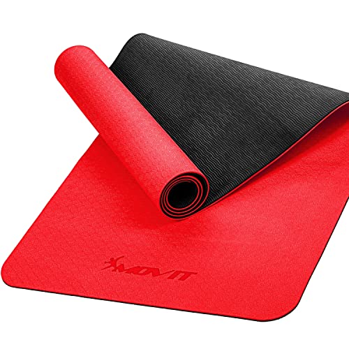 MOVIT Gymnastikmatte, Yogamatte, hautfreundlich und rutschfest, 190 x 100cm, Stärke 0,6cm, Rot von MOVIT
