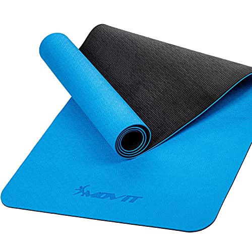 MOVIT Gymnastikmatte, Yogamatte, hautfreundlich und rutschfest, 190 x 60cm, Stärke 0,6cm, Hell-blau von MOVIT
