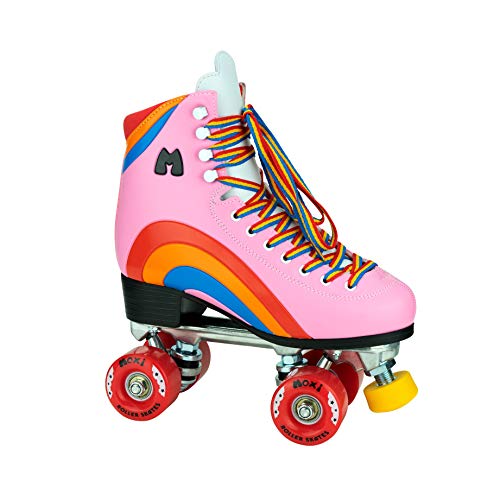 Moxi Skates – Regenbogenreiter – Lustige und modische Rollschuhe für Damen | Rosa Herz | Größe 7 von Moxi