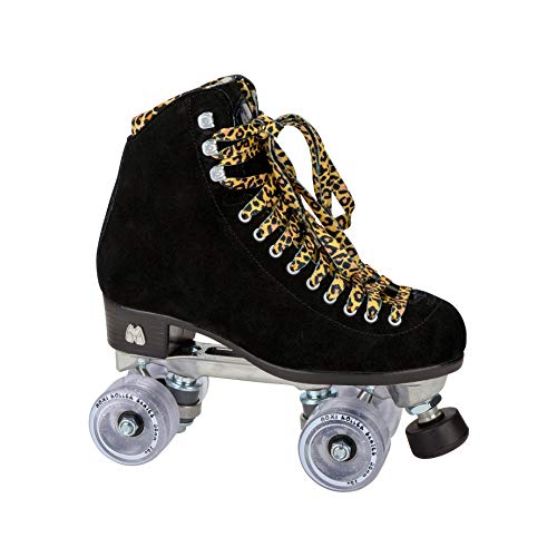 Moxi Skates - Panther - Lustige und modische Rollschuhe für Damen | Schwarzes Wildleder | Größe 8 von Moxi