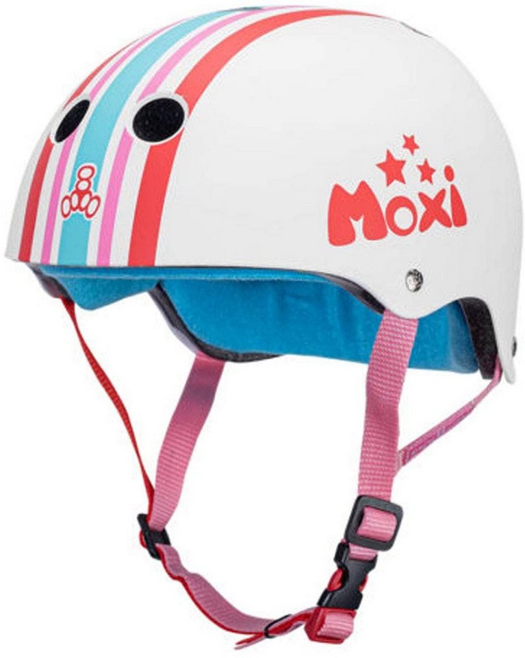 Moxi Protektoren-Set Triple 8 Sweatsaver Moxi Stripey Helm weiß/pink S/M (52-56cm) von Moxi