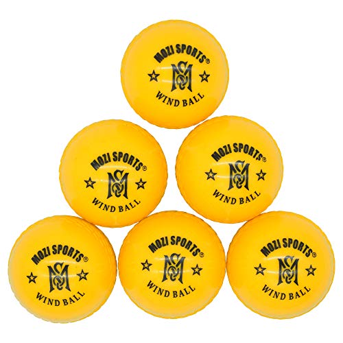 Mozi Sports Wind-Cricketbälle – weicher Cricketball für Training für drinnen und draußen, Gelb von Mozi Sports