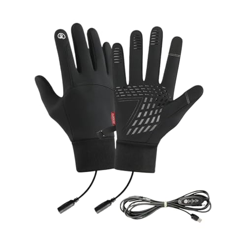 Mppchhn Elektrische Heizhandschuhe | Bildschirmtaugliche Winter-Heizfäustlinge mit Thermoisolation - 1 Paar wasserdichte Kälteschutz-Fäustlinge für Sport & Outdoor Aktivitäten wie Angeln Radfahren von Mppchhn