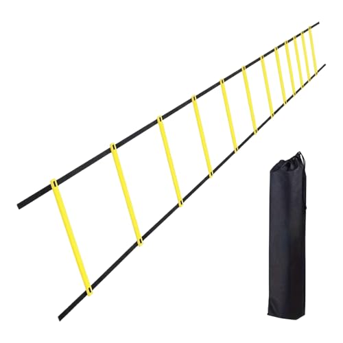 Mppchhn Fußball Leiter - 6 m Agility Leiter mit Tragetasche - 12 Sprossen Portable Schnelligkeits Trainingsgerät für Kinder Jugendliche Erwachsene Fußball Volleyball Tennis Baseball von Mppchhn