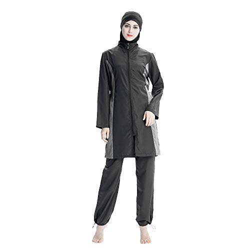 Mr Lin123 Muslimischer Damen-Badeanzug, bescheidene Badeanzüge, 3-teilig, muslimische Bademode, Burkini, Surfanzug mit Badekappe von Mr Lin123