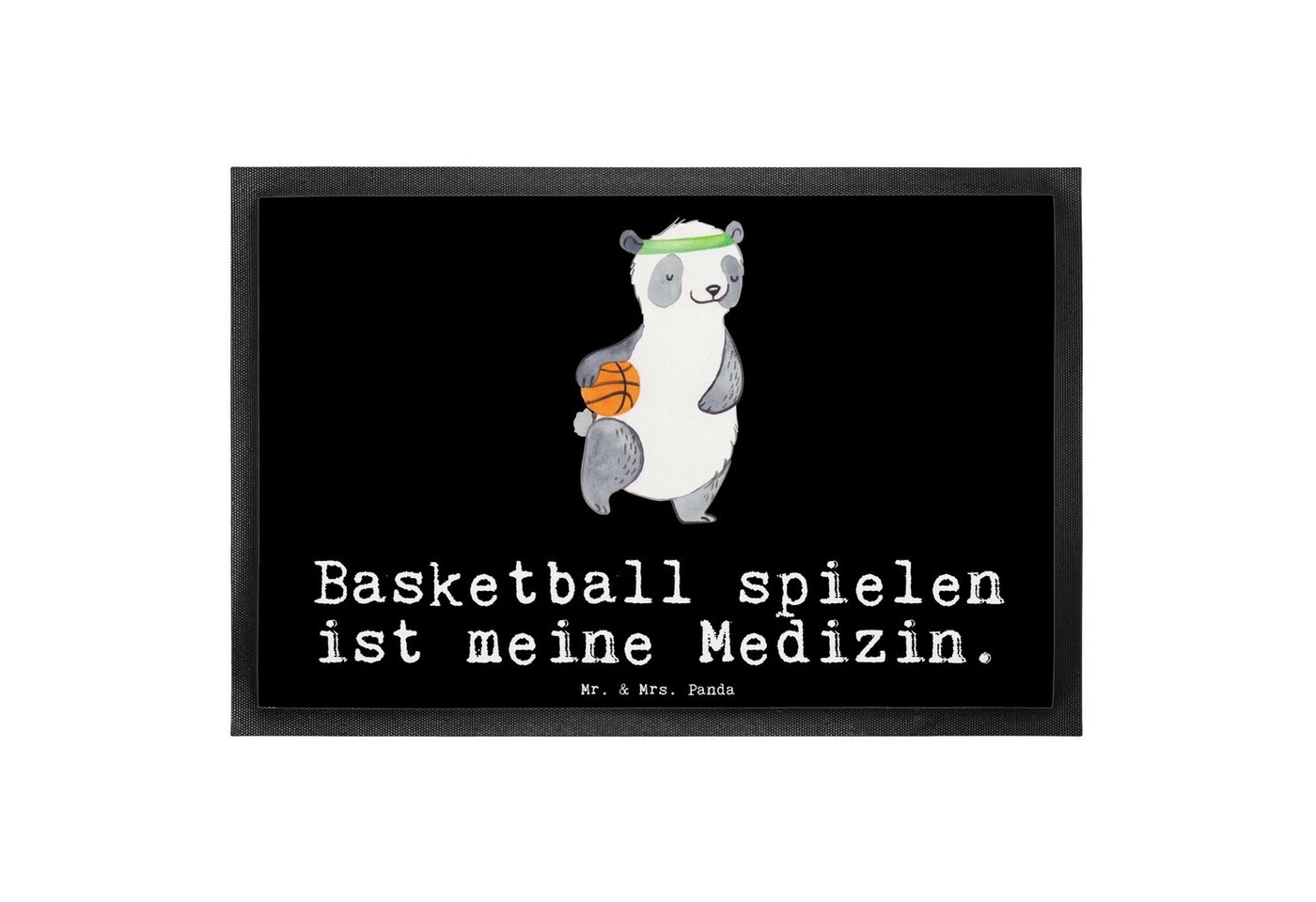 Fußmatte Panda Basketball Medizin - Schwarz - Geschenk, Türvorleger, Haustürma, Mr. & Mrs. Panda, Höhe: 0.6 mm von Mr. & Mrs. Panda