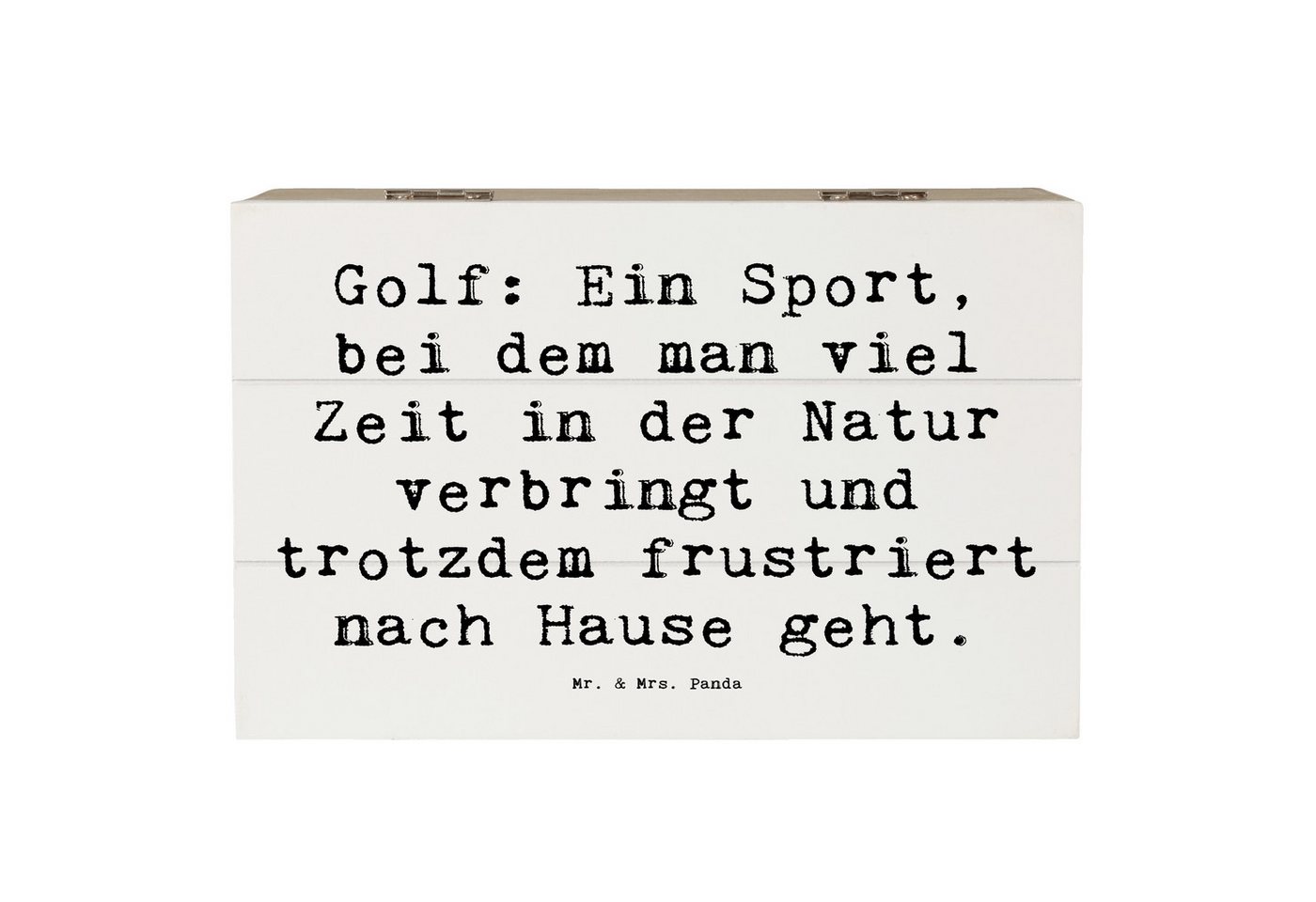 Mr. & Mrs. Panda Dekokiste 19 x 12 cm Spruch Golf Erlebnis - Weiß - Geschenk, Natur, Kraft, Humo (1 St), Einschlagscharniere von Mr. & Mrs. Panda