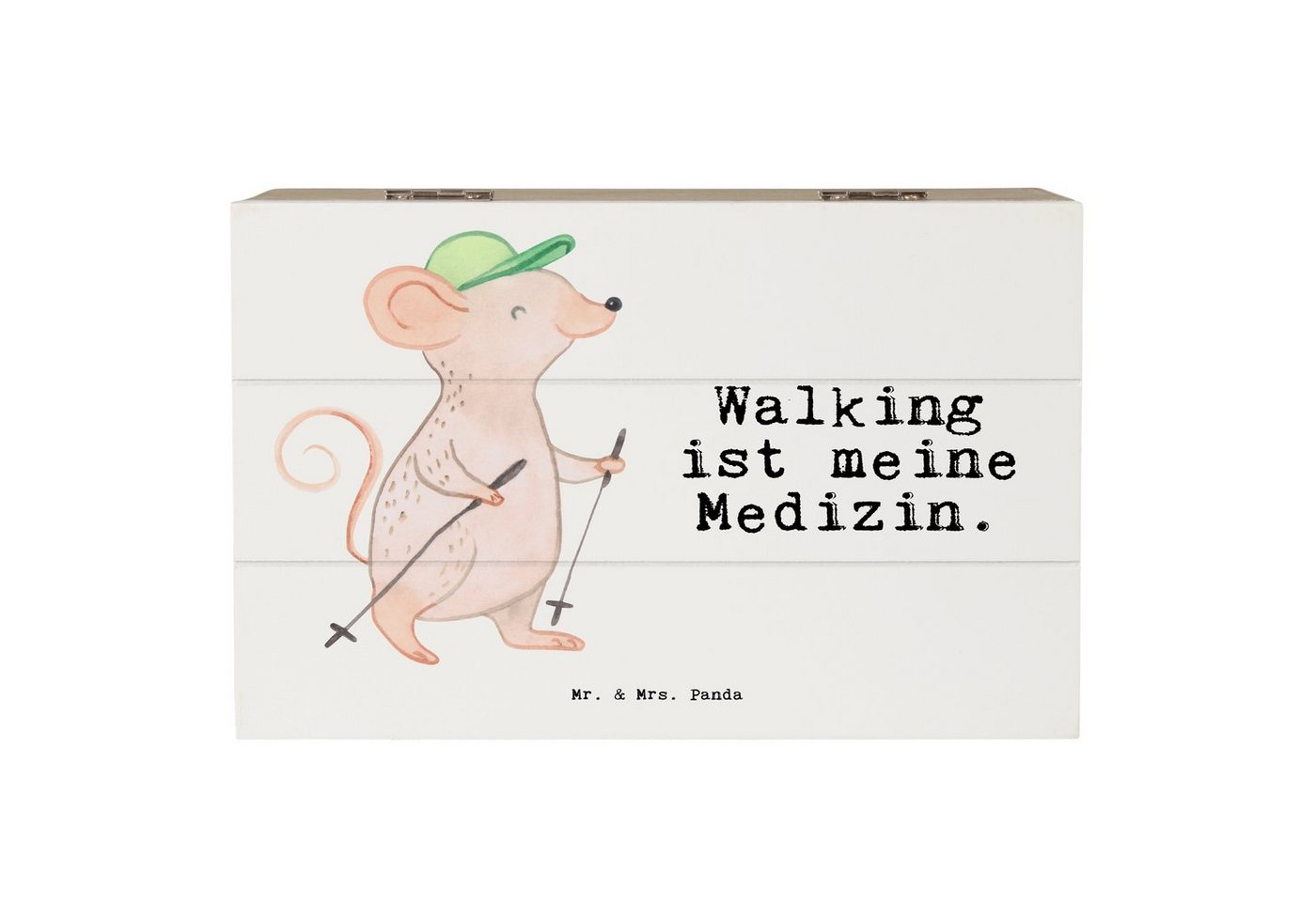 Mr. & Mrs. Panda Dekokiste Maus Walking Medizin - Weiß - Geschenk, Kiste, Schatzkiste, Dekokiste (1 St) von Mr. & Mrs. Panda