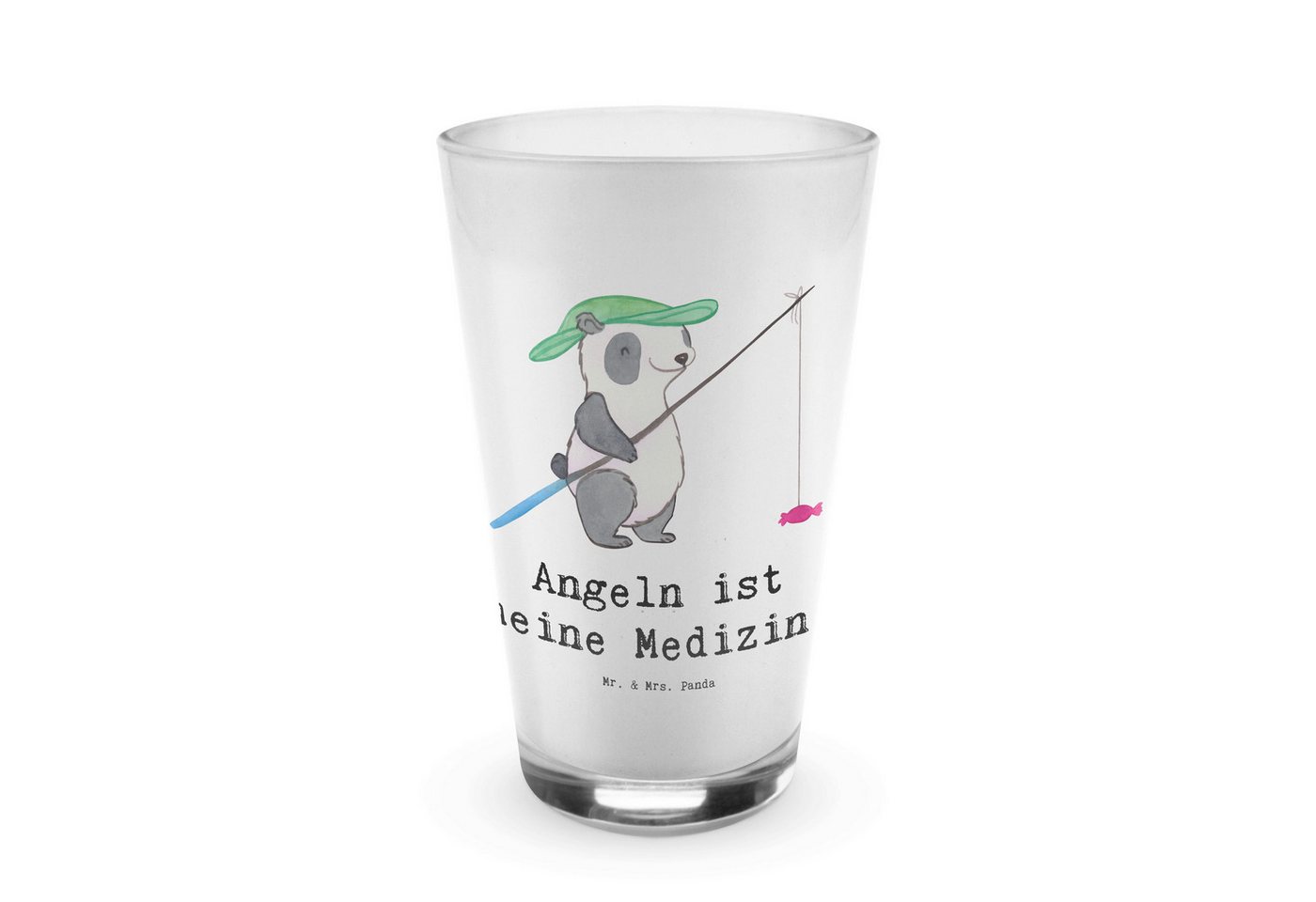 Mr. & Mrs. Panda Glas Panda Angeln - Transparent - Geschenk, Hobbyangler, Angler, Danke, Sp, Premium Glas, Herzliche Motive von Mr. & Mrs. Panda