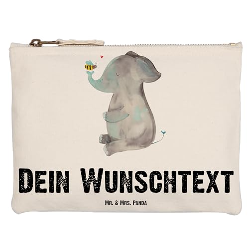 Mr. & Mrs. Panda Größe M Personalisierte Schminktasche Elefant & Biene - Personalisierte Geschenke, Hochzeitsgeschenk, Tiermotive, Personalisierte von Mr. & Mrs. Panda