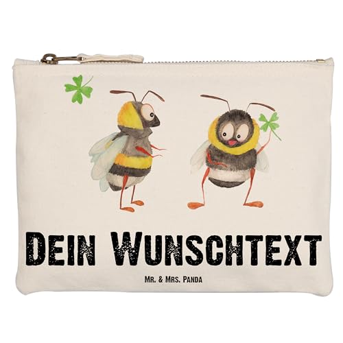 Mr. & Mrs. Panda Größe M Personalisierte Schminktasche Hummeln mit Kleeblatt - Personalisierte Geschenke, Gute Laune, Tiere, Kosmetiktasche mit von Mr. & Mrs. Panda