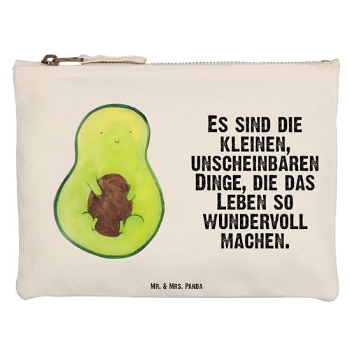 Mr. & Mrs. Panda Größe M Schminktasche Avocado mit Kern - Geschenk, Avocadokern, Veggie, Kosmetiktasche, Kosmetiketui, Federmappe, lächeln, von Mr. & Mrs. Panda