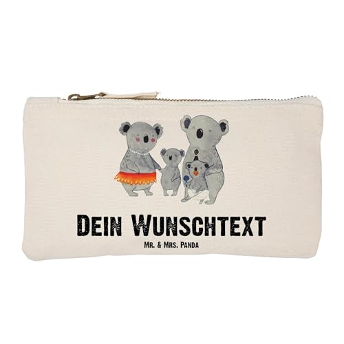 Mr. & Mrs. Panda Personalisierte Schminktasche Koala Familie Größe S Klein - Personalisierte Geschenke, Koalas, Federmappe mit Namen, von Mr. & Mrs. Panda