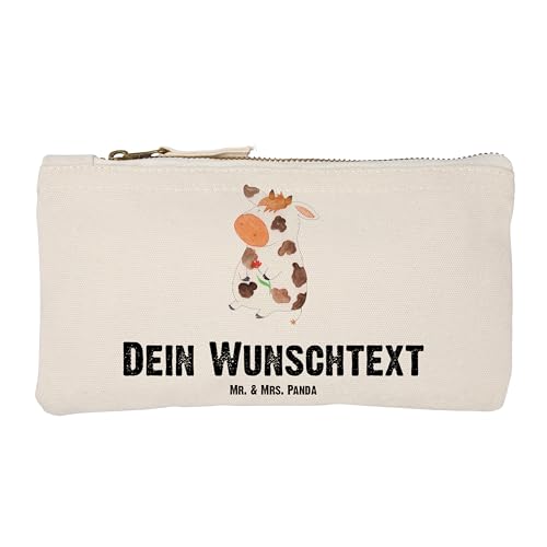 Mr. & Mrs. Panda Größe S Klein Personalisierte Schminktasche Kuh - Personalisierte Geschenke, Hoftiere, Träume, Personalisierte Federmappe, von Mr. & Mrs. Panda