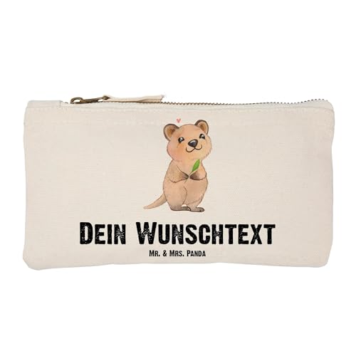 Mr. & Mrs. Panda Personalisierte Schminktasche Quokka Happy Größe S Klein - Personalisierte Geschenke, Gute Laune, Schminktasche Mit Fächern von Mr. & Mrs. Panda